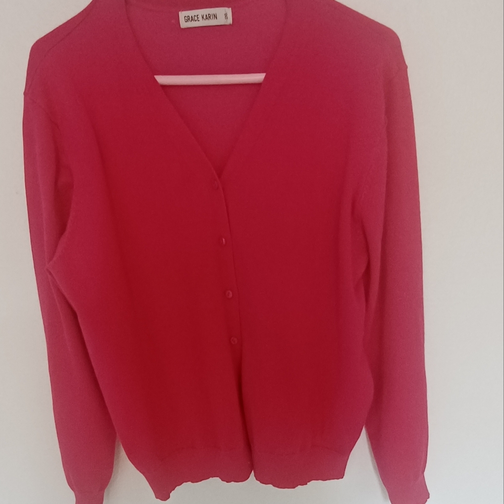 Grace Karin pink cardigan 2xl
